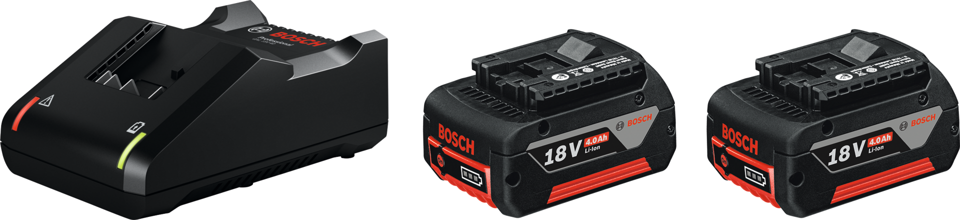 Akku-Basis Sortiment Bosch Starter-Set 2x Akku 18V 4Ah mit Ladegerät