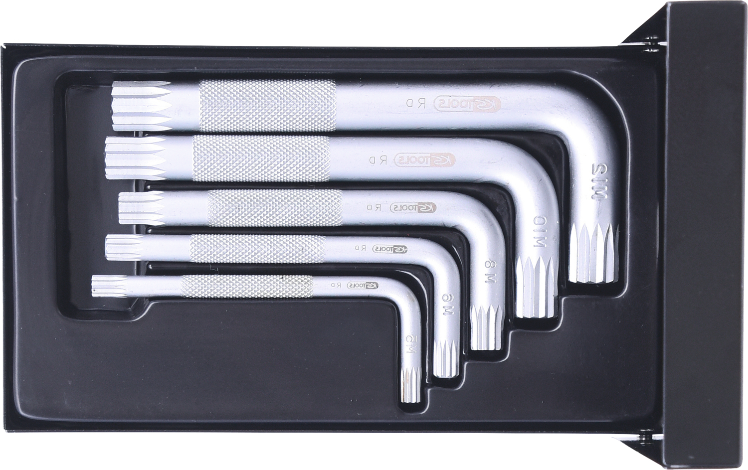 Stiftschlüssel Vielzahn kurz Satz 5-tlg. in Kunststoffbox M5-M12