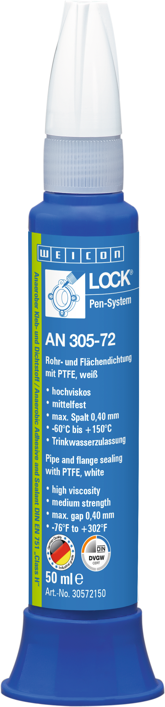 Flächendichtung mittelfest DVGW WEICONLOCK® AN 305-72 50ml weiß