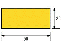 Warnschutz schwarz/gelb Innenmaß 50x20mm