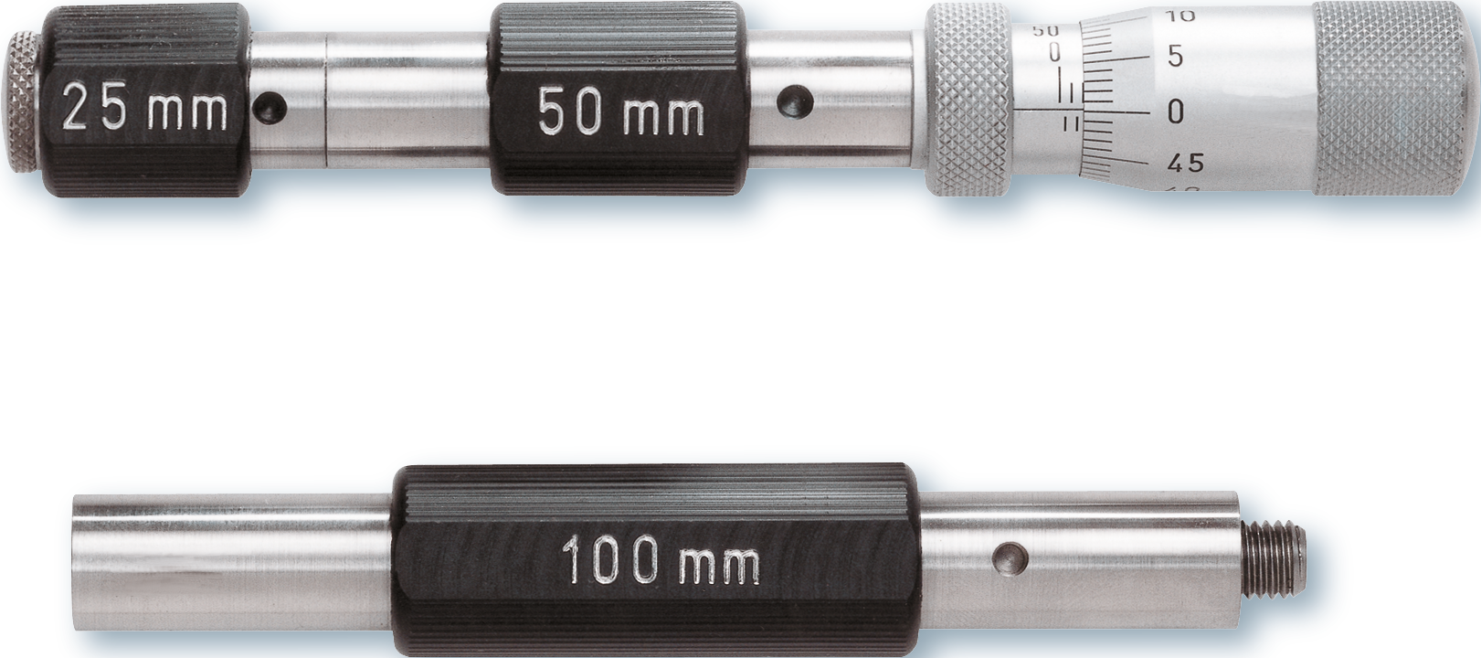 Innenmessschraube zusammensetzbar mit Handwärmeschutz Sortiment Abl. 0,01mm DIN863 MB50-250mm