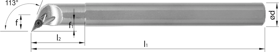 Bohrstange SVXC 113° IK Innenbearbeitung für VC.. 07.. WSP A10HSVXCL07 Stahl-Schaft links