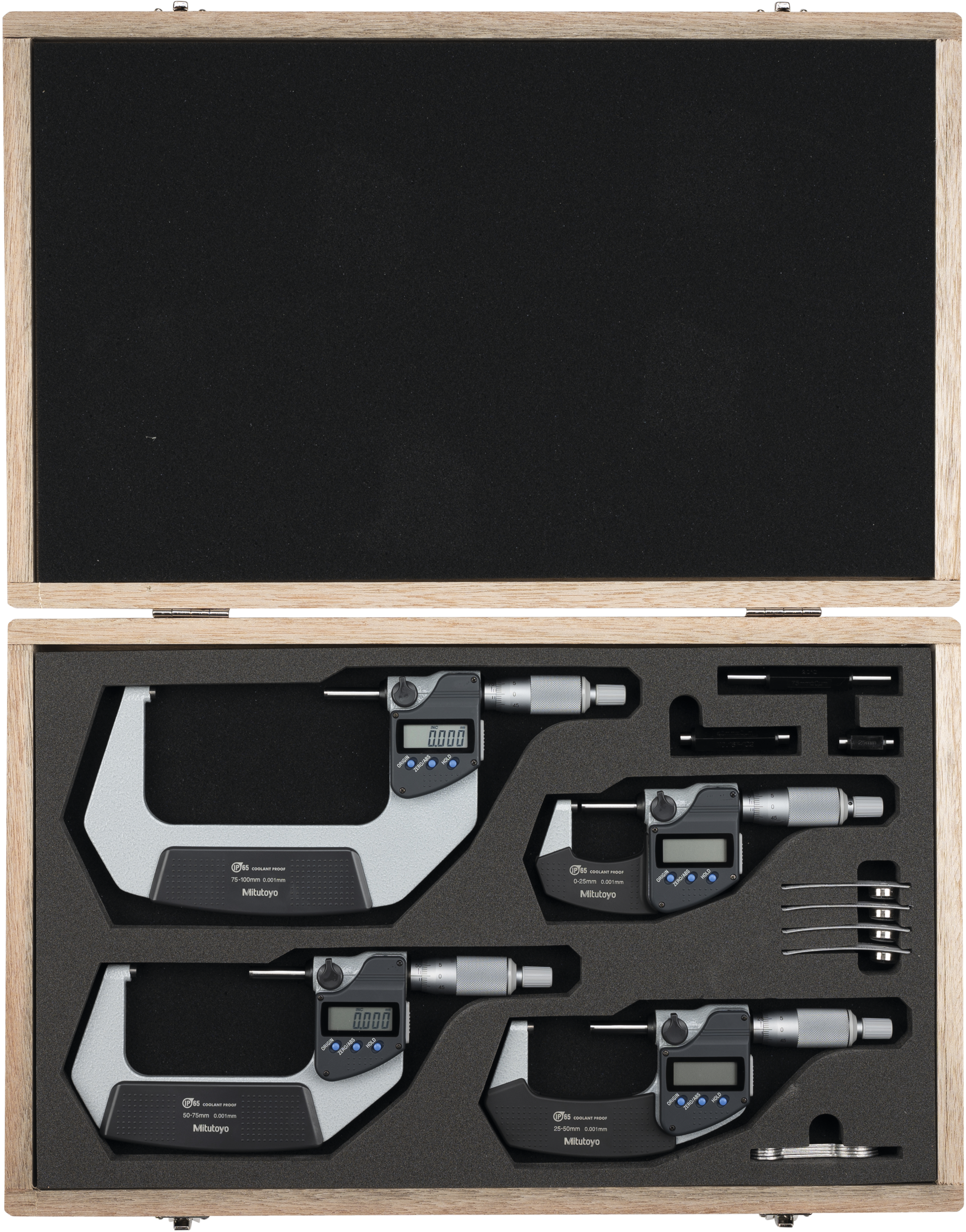 Bügelmessschraube Sortiment Digital IP65 5-tlg. Abl. 0,001mm DIN863-1 mit DA MB0-75mm