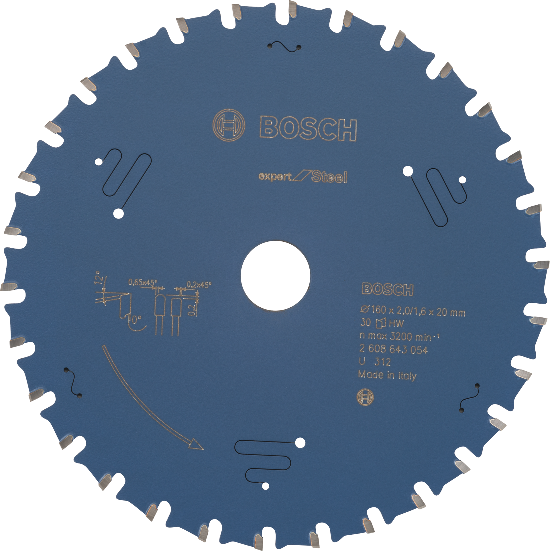 Kreissägeblatt HM für Metall Trapez-Flachzahn 160X20mm B2mm Z30