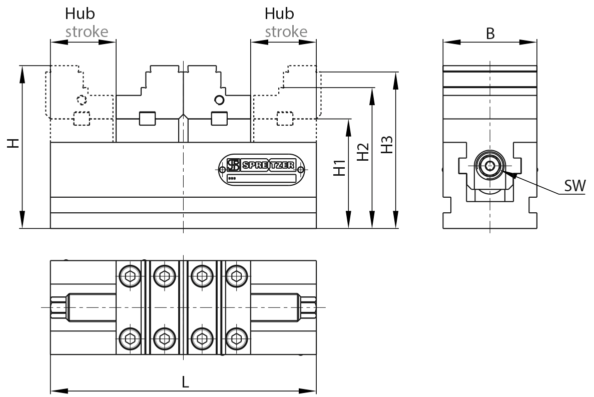 Zentrischspanner mechanisch MZU ohne Spannbacken MZU220-80