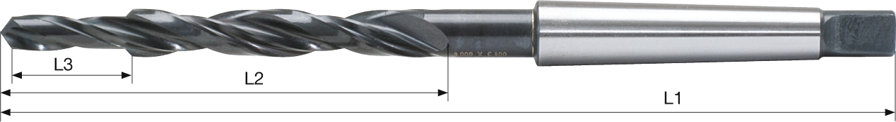 Mehrfasen-Stufenbohrer 90° MK Durchgangsloch Senkung mittel HSS Typ N 118ø WN D17,2/9mm M8