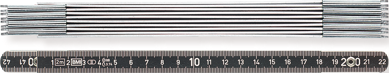 Gliedermaßstab Metall EG II Spezialalulegierung schwarz eloxiert L2m B14mm