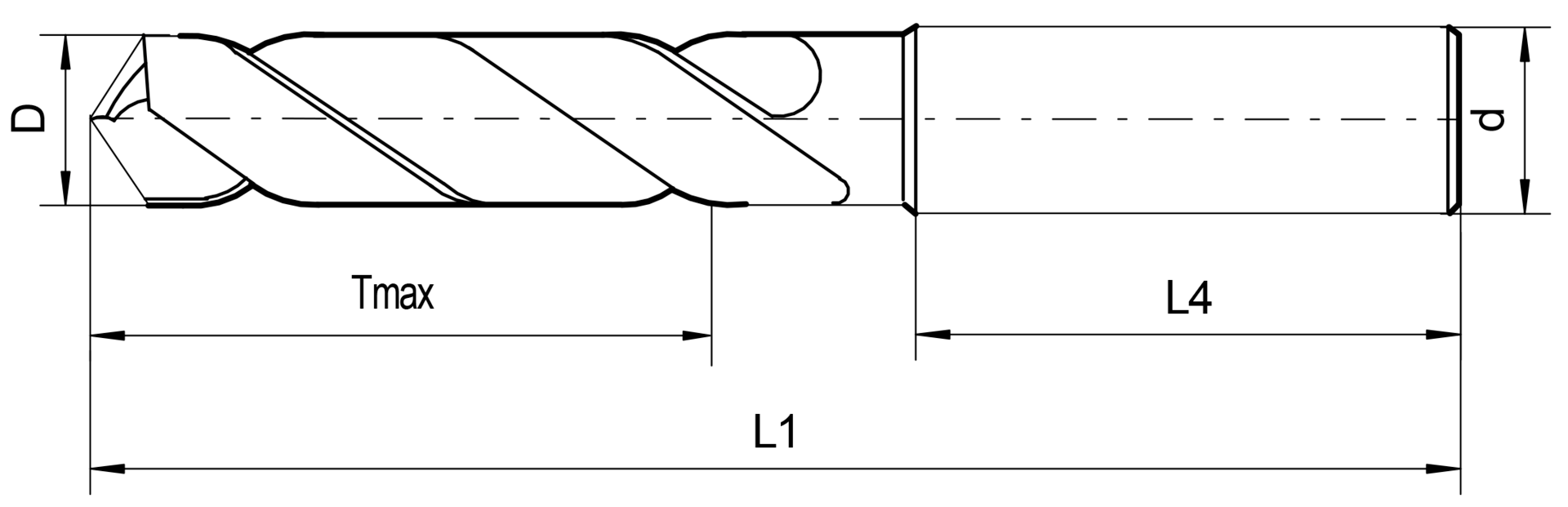 Hochleistungsbohrer VHM EYL+ 3xD Typ U 140° DIN6537K DIN6535-HA D7,5mm