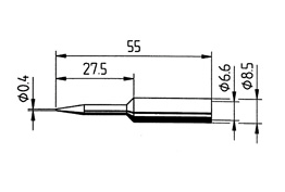 Dauerlötspitze Ersadur 0832UDLF 0,4mm bleistiftförmig Verlängerung gerade