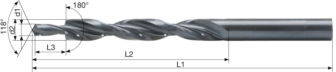 Mehrfasen-Stufenbohrer 180° Durchgangsloch Senkung mittel HSS D11/6,6mm Typ N M6