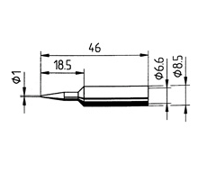 Dauerlötspitze Ersadur 0832BDLF 1,0mm bleistiftförmig gerade