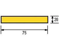 Warnschutz schwarz/gelb L1m Innenmaß 75mmx20mm