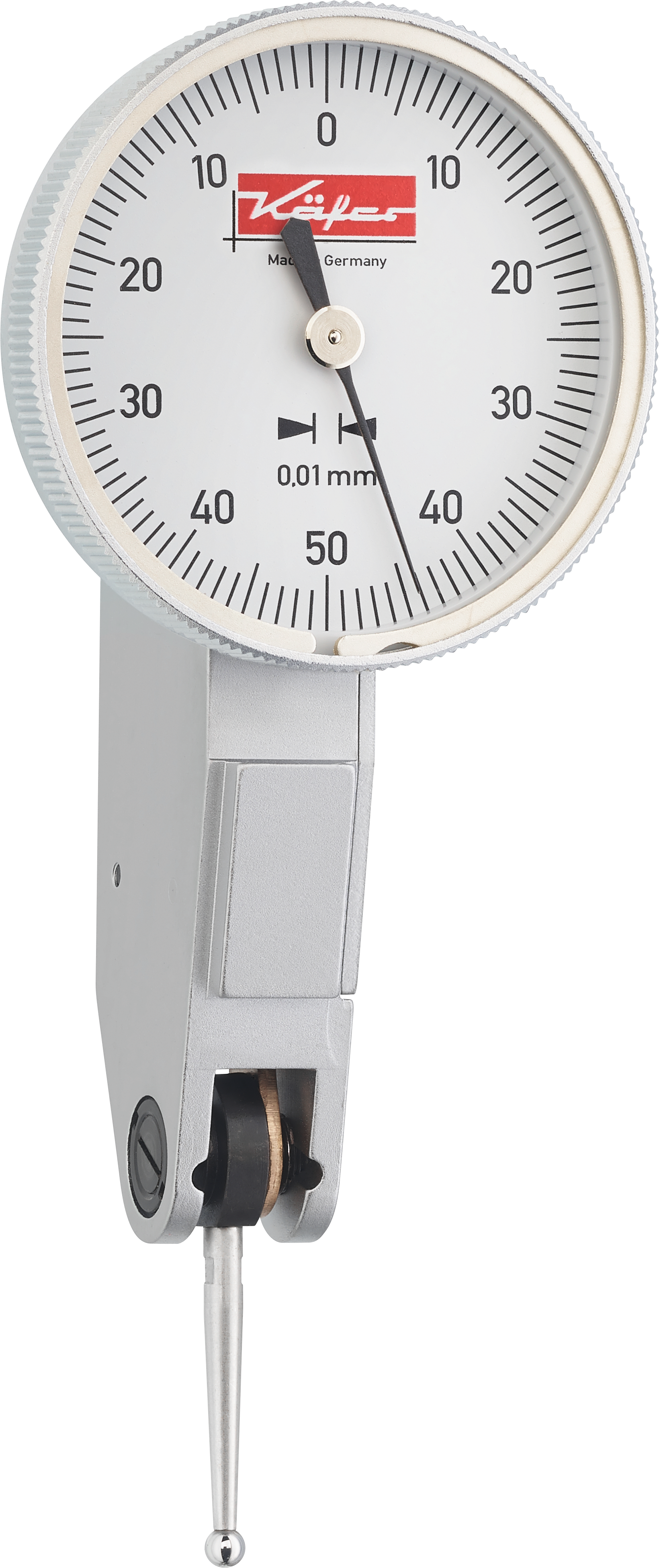 Fühlhebelmessgerät Form A MS1,0mm Abl. 0,01mm L16,6mm AD40mm Schwenkb.240° DIN2270