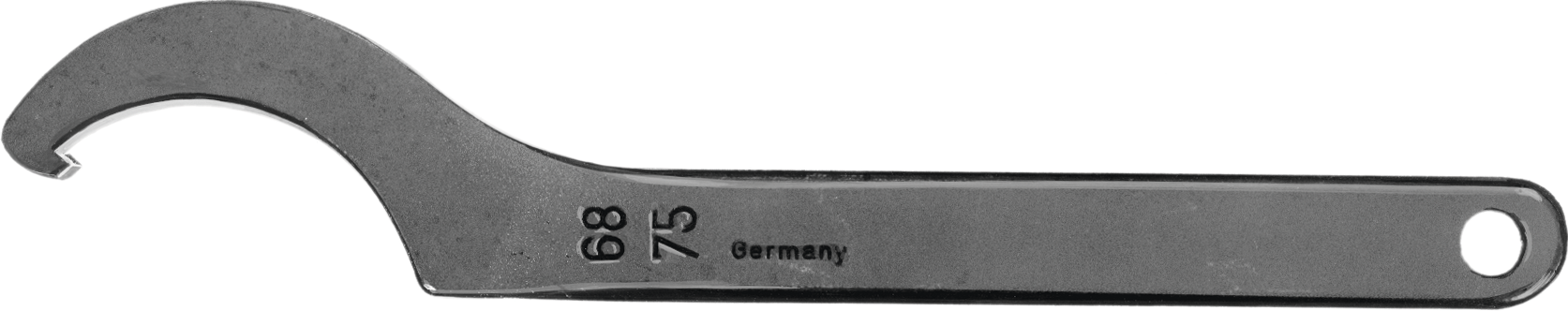 Hakenschlüssel mit Nase DIN1810A L385mm für Muttern-D155-165mm