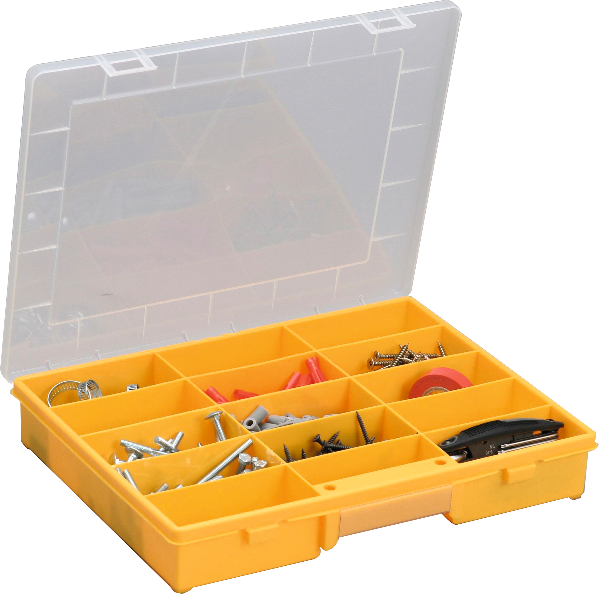 Sortimentskasten BASIC gelb mit 15 Fächern 370x295x60mm