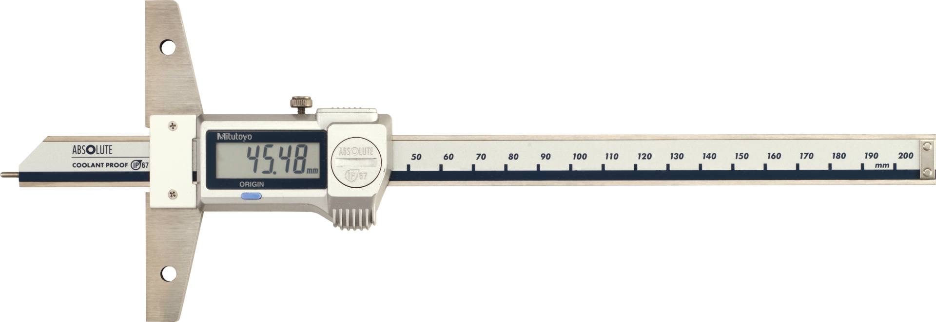 Tiefenmessschieber Digital IP67 ABS Digimatic mit Messspitze Abl. 0,01mm DIN 862C mit DA MB200mm