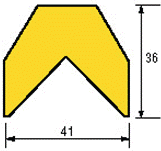 Warnschutz schwarz/gelb L1m Innenmaß 40mmx36mm