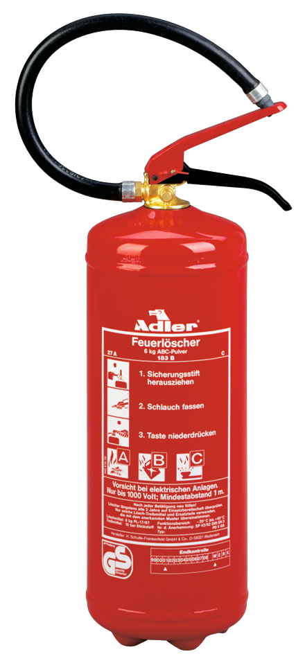 Feuerlöscher mit Wandhalterung Brandklasse 27A 183B C 6kg