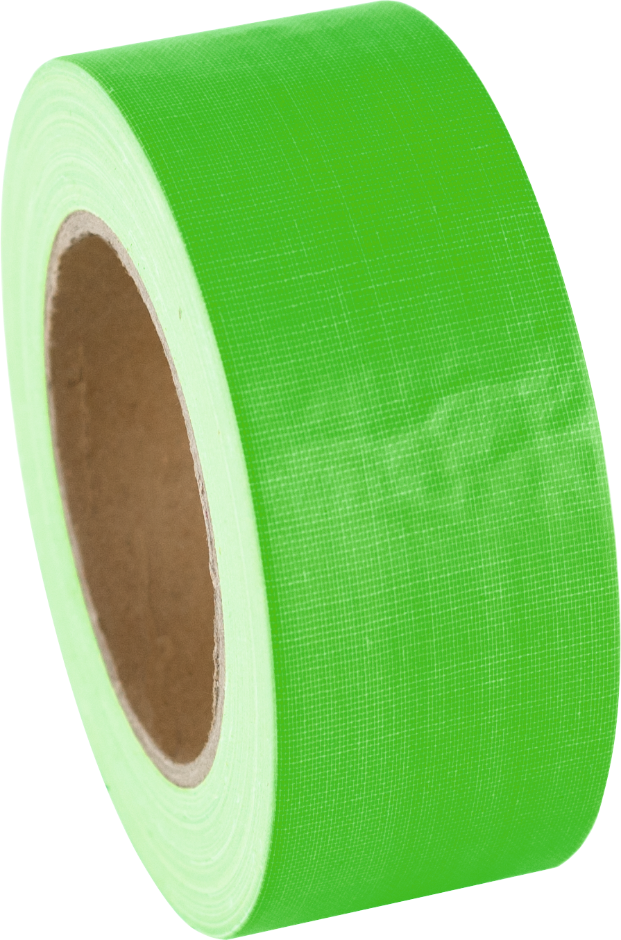 Gewebeband matt aus Naturkautschuk B50mm L25m fluoreszierend neon grün