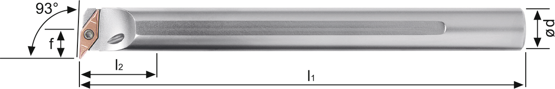 Bohrstange SVUC 93° IK Innenbearbeitung für VC.. 16.. WSP A25RSVUCL16 Stahl-Schaft links