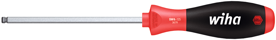 Schraubendreher Sechskant mit Kugelkopf und Haltering SoftFinish® GL211mm Klingen-L100mm SW4mm