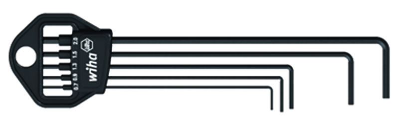 Stiftschlüssel Sechskant lang Satz 5-tlg. im Halter 0,7/0,9/1,3/1,5/2mm