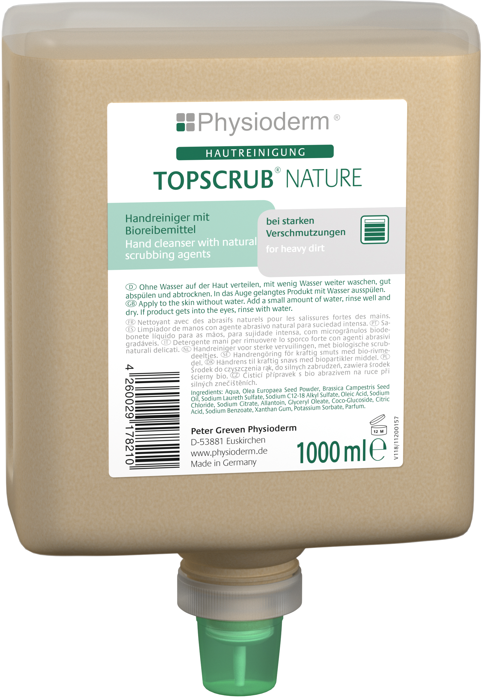 Hautreinigungscreme Topscrub® Nature 1l Kartusche