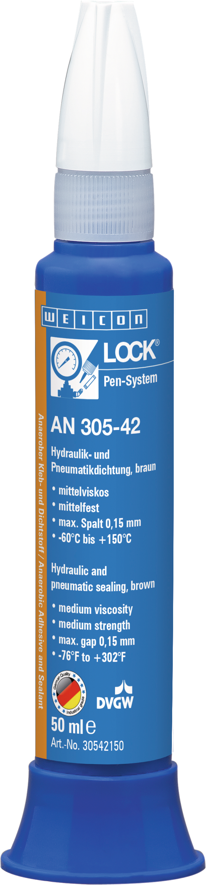 Hydraulik-/Pneumatikdichtung mittelfest DVGW WEICONLOCK® AN 305-42 50ml braun