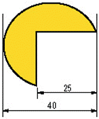 Warnschutz schwarz/gelb Innenmaß 25mm