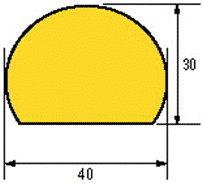 Warnschutz schwarz/gelb Innenmaß 40x30mm