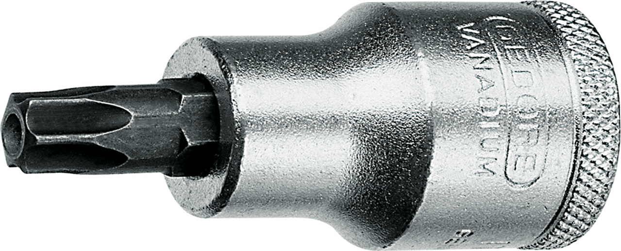 Bitstecknuss 1/2" TORX® mit Stirnlochbohrung L55mm T30