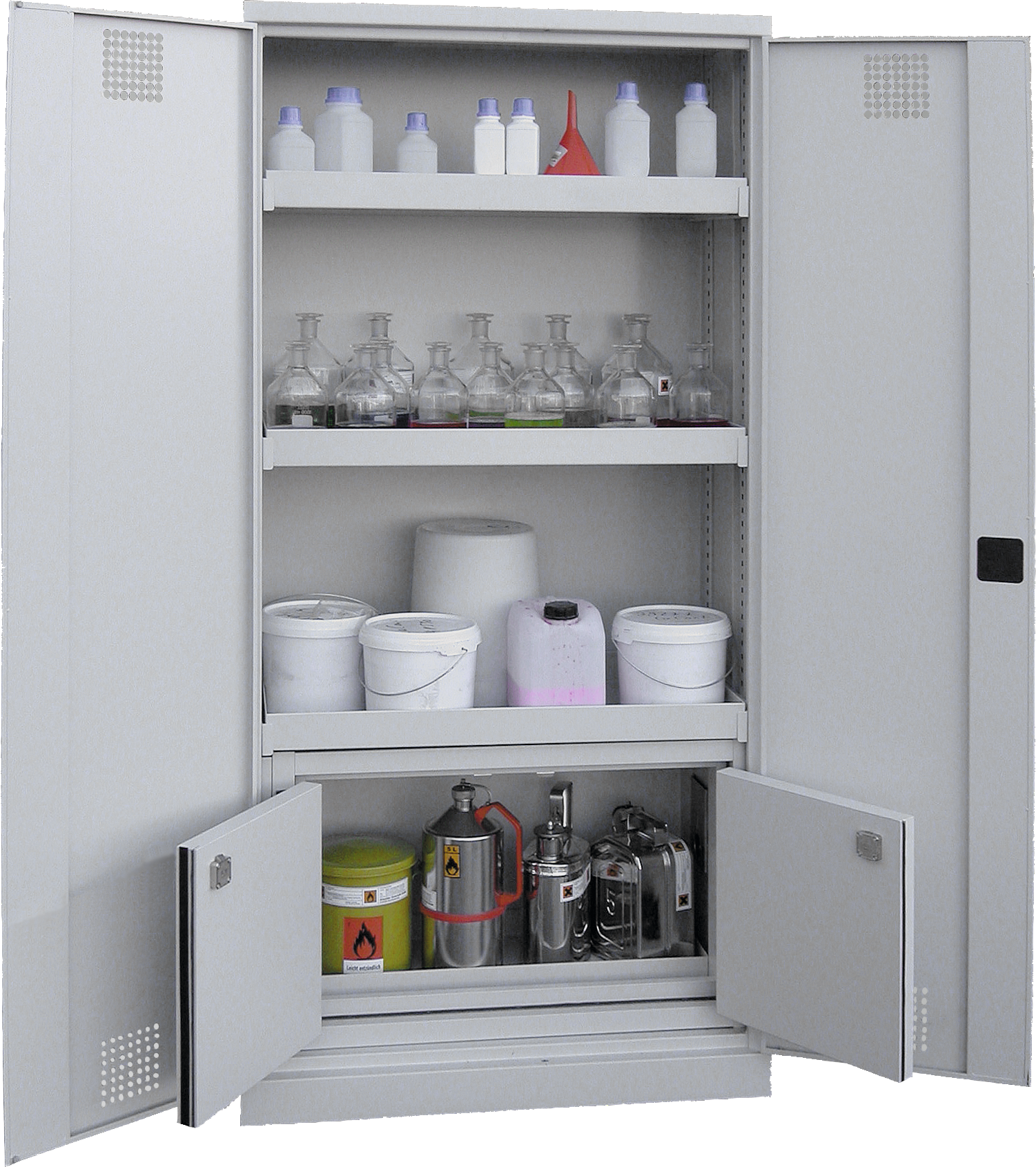 Umweltschrank Chemikalien mit Sicherheitsbox B950 x H1950 x T500mm