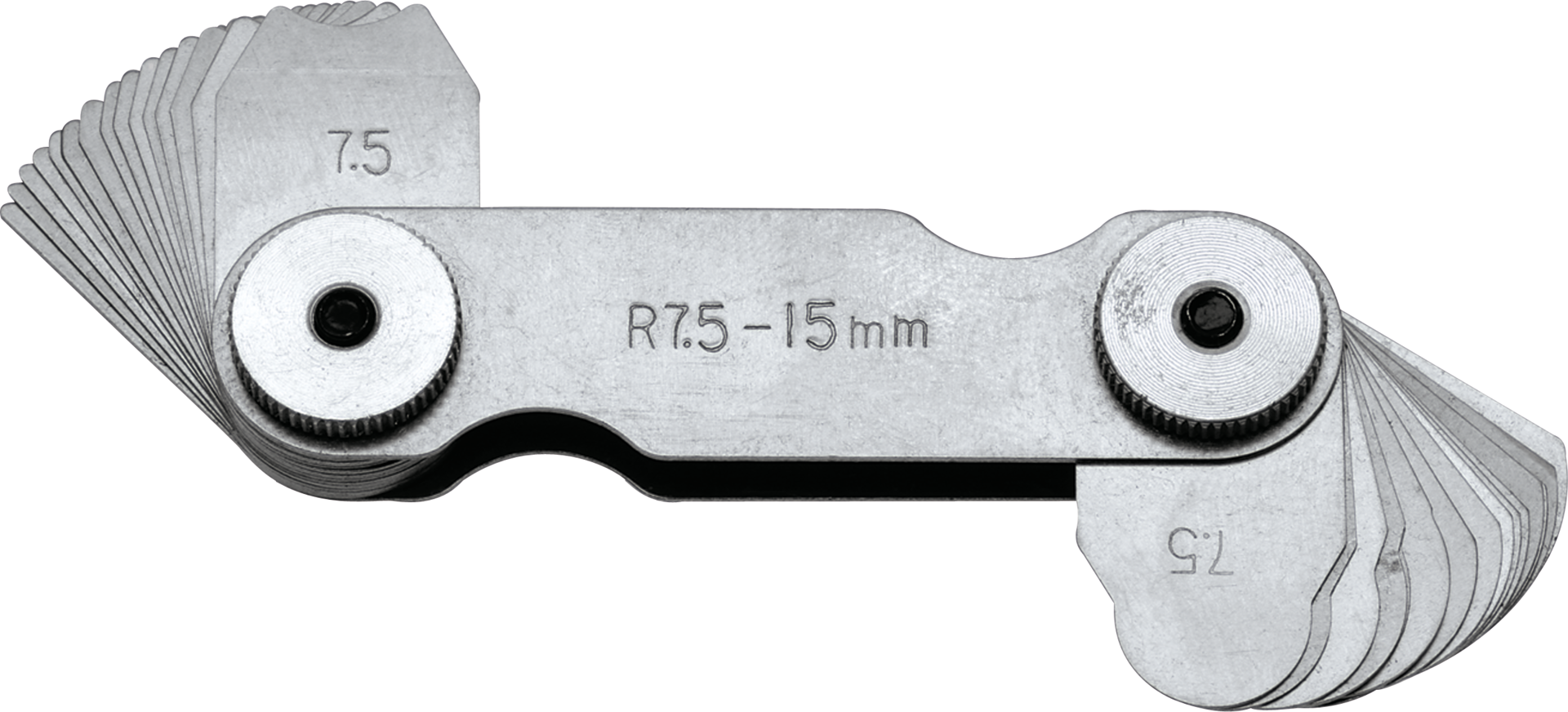 Radienschablone INOX 2x 15 Blatt konkav und konvex rostfrei R15,5-25,0mm