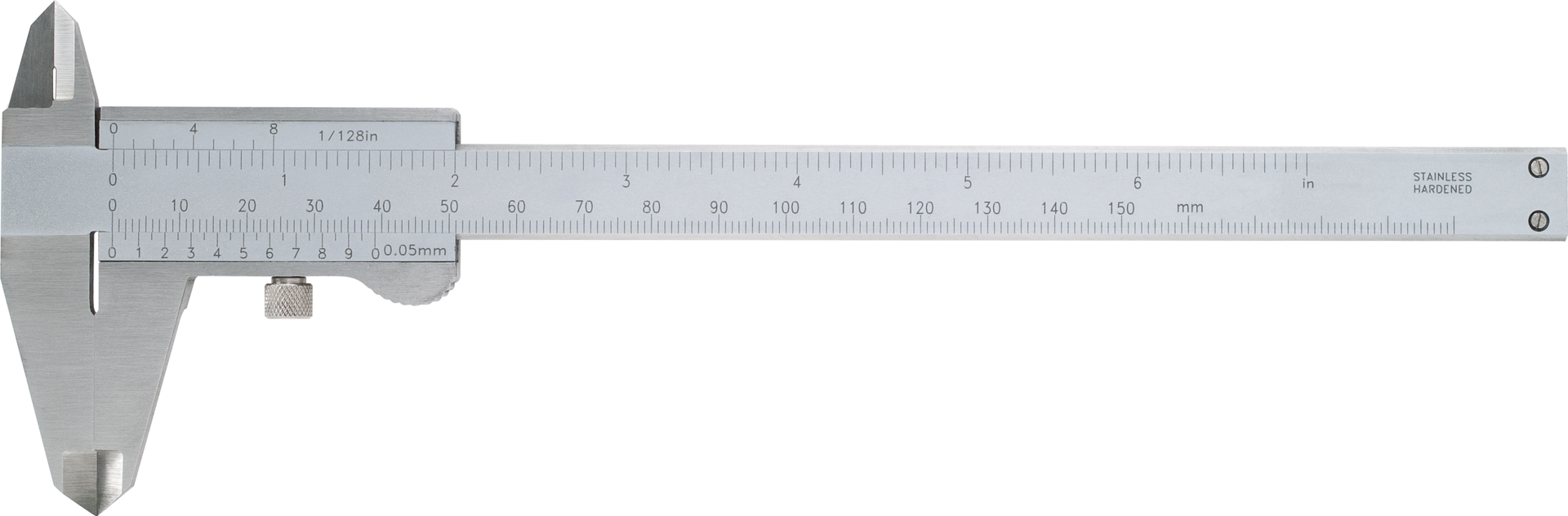 Taschenmessschieber Abl. 0,05mm DIN862A paralaxfrei Feststellschraube MB150mm