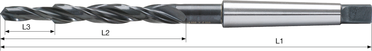 Mehrfasen-Stufenbohrer 90° MK Gewindekernloch HSS Typ N DIN3879 D20/15,5mm M18