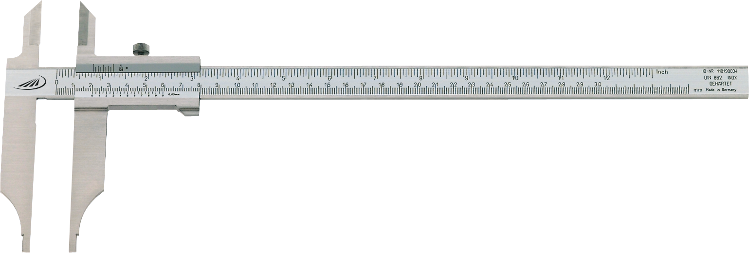 Werkstattmessschieber mit Messerspitzen Abl. 0,05mm DIN862B mit Werkszertifikat MB500mm